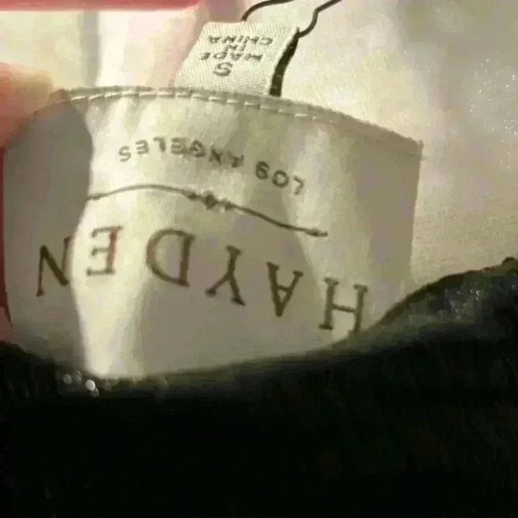 Hayden Black Cold Shoulder Sparkly Dress Gold Pleated Accents - Picture 7 of 7